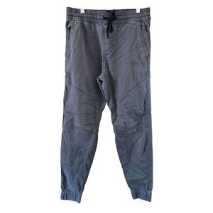 Hollister Mens Gray Jogger Pants With Drawstring Waist Pockets running gorpcore